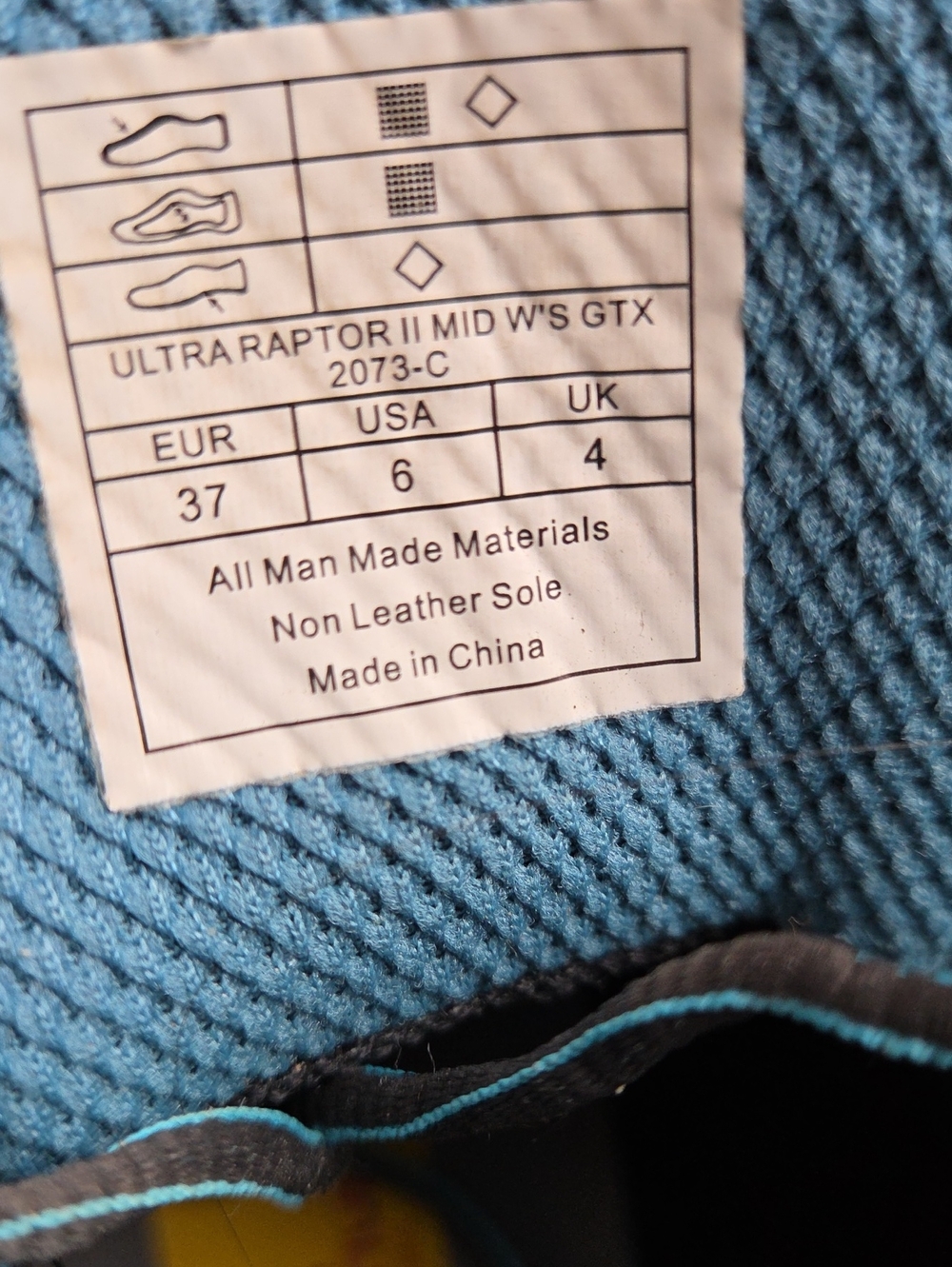 La Sportiva Ultra Raptor II Mid GTX Gore-tex Hiking Boots Blue Women's Size 6 - Picture 8 of 10